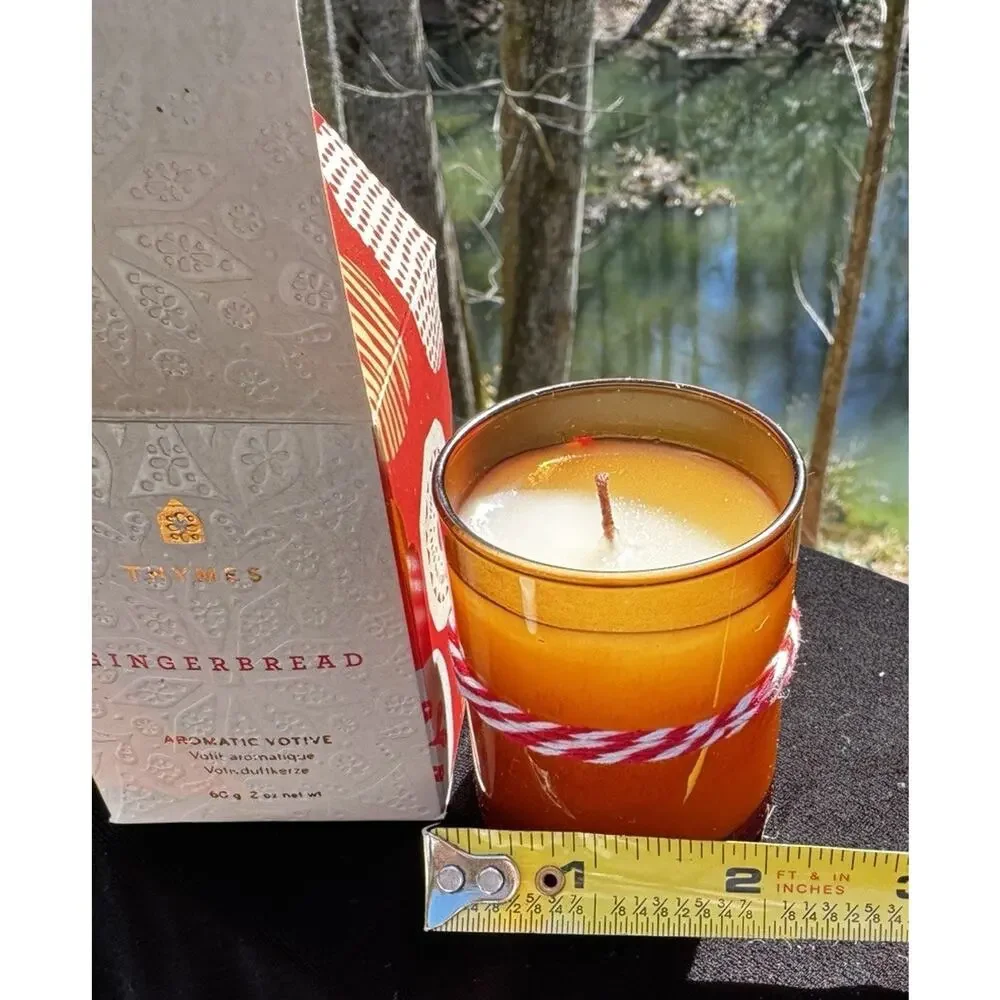 Thymes Gingerbread Candle 60g 2oz Aromatic Votive Glass In Box Holiday